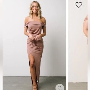 Baltic Born Zaire Off Shoulder Maxi Dress, Dusty Mauve